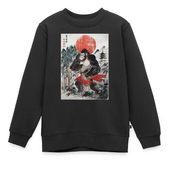 Samurai - Kinder Premium Organic Sweatshirt - Schwarz - Vorne - AI Model Kid Female (0cm)