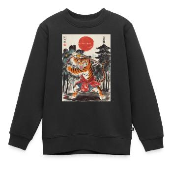 Samurai - Kinder Premium Organic Sweatshirt - Schwarz - Vorne - AI Model Kid Female (0cm)