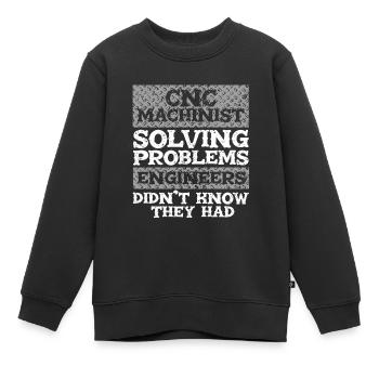 Opérateur de machine de découpe routeur CNC - Sweat Premium enfant bio - noir - Devant - AI Model Kid Female (0cm)