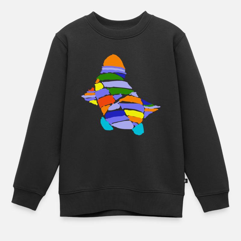 Art Tortue de mer nageant - Sweat Premium enfant bio - noir