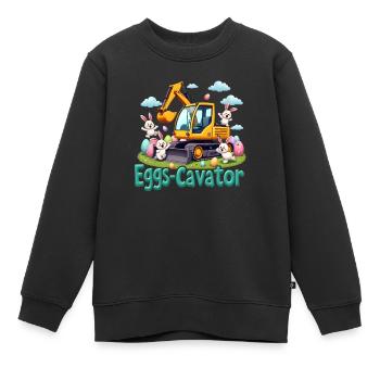 Eggs Cavator Osterhasen Bagger Eierkreiskreis - Kinder Premium Organic Sweatshirt - Schwarz - Vorne - AI Model Kid Female (0cm)