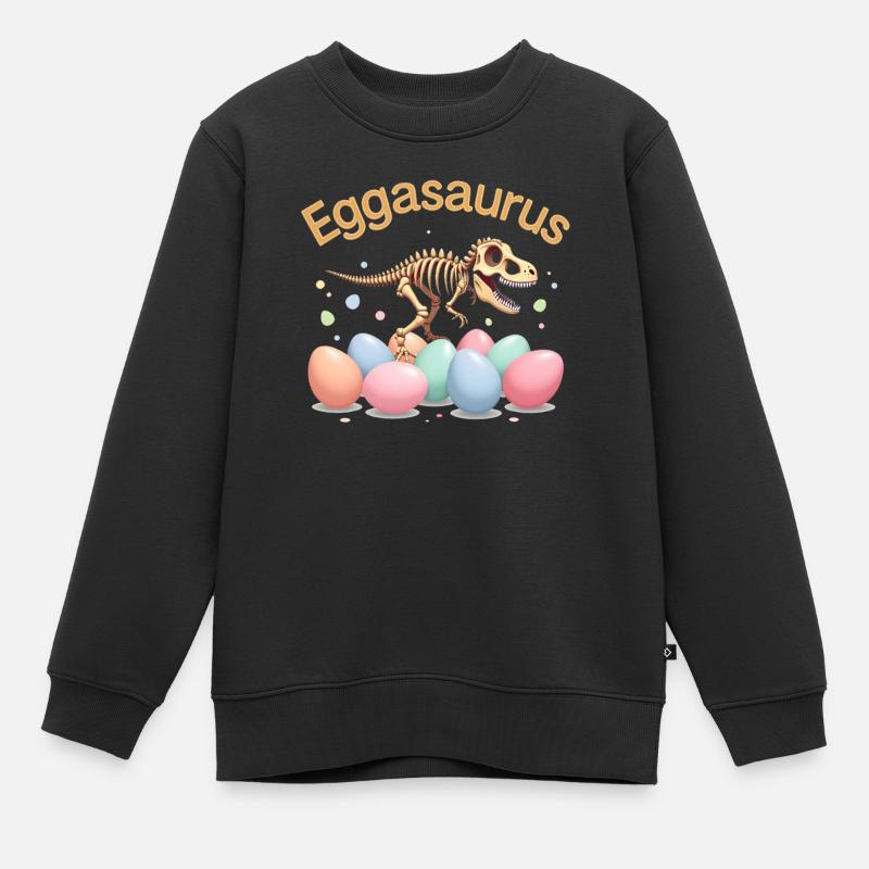 Eggasaurus Ostern Stegosaurus Dinosaurier - Kinder Premium Organic Sweatshirt - Schwarz