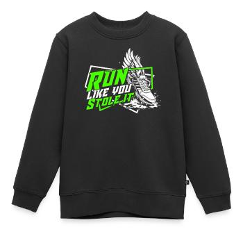Marathon Marathons Coureurs Running - Sweat Premium enfant bio - noir - Devant - AI Model Kid Female (0cm)