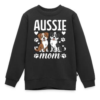 Aussie Mom Berger Australien Drôle Aussie Chien - Sweat Premium enfant bio - noir - Devant - AI Model Kid Female (0cm)