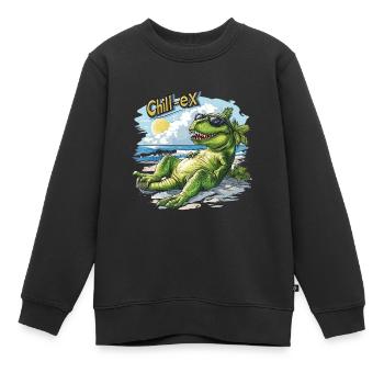 Chill-ex - Sweat Premium enfant bio - noir - Devant - AI Model Kid Female (0cm)