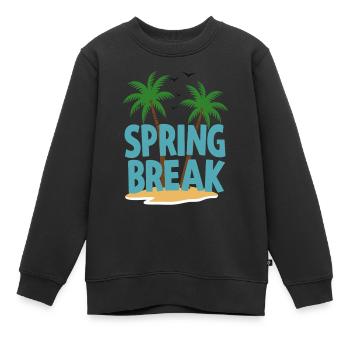 Spring Break Palm Trees Beach - Kids Premium Organic Sweatshirt - black - Front - AI Model Kid Female (0cm)
