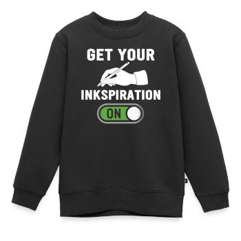 Poésie Slam Encre Slam-poésie - Sweat Premium enfant bio - noir - Devant - AI Model Kid Female (0cm)