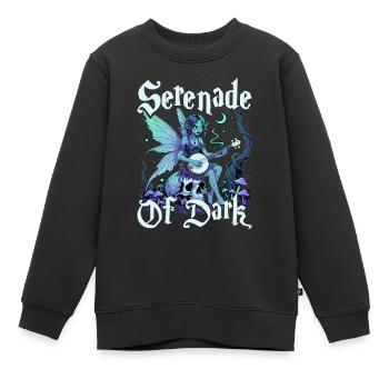 Fairycore Fée Gothique Sérénade Des Ténèbres - Sweat Premium enfant bio - noir - Devant - AI Model Kid Female (0cm)