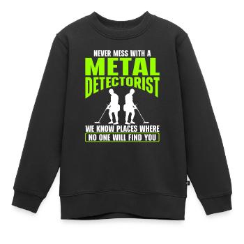 Détecteur de métaux Détection de métaux - Sweat Premium enfant bio - noir - Devant - AI Model Kid Female (0cm)