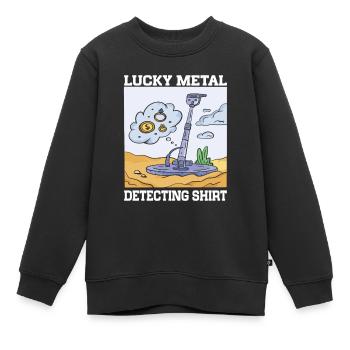 Détecteur de métaux Détection de métaux - Sweat Premium enfant bio - noir - Devant - AI Model Kid Female (0cm)