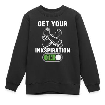 Poésie Slam Encre Slam-poésie - Sweat Premium enfant bio - noir - Devant - AI Model Kid Female (0cm)