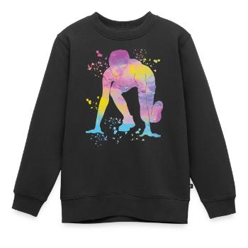 Sprinter Colorsplash Sprintender Sprint - Kinder Premium Organic Sweatshirt - Schwarz - Vorne - AI Model Kid Female (0cm)