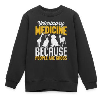 La médecine vétérinaire parce que les gens sont dégoûtants - Sweat Premium enfant bio - noir - Devant - AI Model Kid Female (0cm)