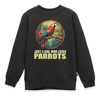 Perroquet Perroquet Perroquet - Sweat Premium enfant bio - noir - Devant - AI Model Kid Female (0cm)