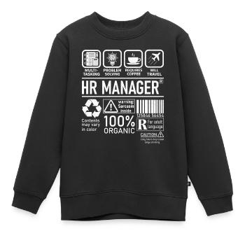 Responsable RH résolution de problèmes multitâches - Sweat Premium enfant bio - noir - Devant - AI Model Kid Female (0cm)