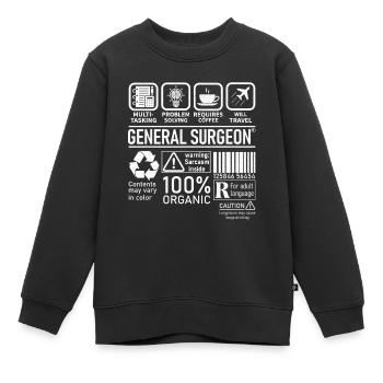 Chirurgien généraliste multitâche résolution de problèmes - Sweat Premium enfant bio - noir - Devant - AI Model Kid Female (0cm)