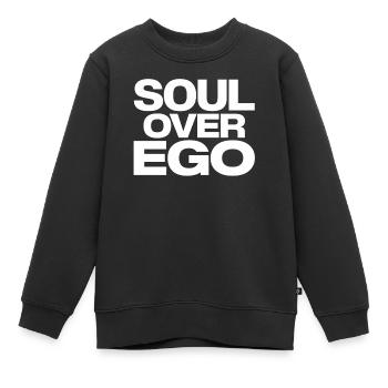 Citation de spiritualité L’âme sur l’ego - Sweat Premium enfant bio - noir - Devant - AI Model Kid Female (0cm)