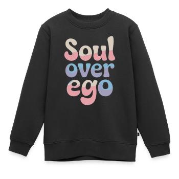 Citation sur la spiritualité de l’âme sur l’ego - Sweat Premium enfant bio - noir - Devant - AI Model Kid Female (0cm)