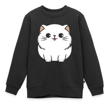 Persian cat - Kids Premium Organic Sweatshirt - black - Front - AI Model Kid Female (0cm)