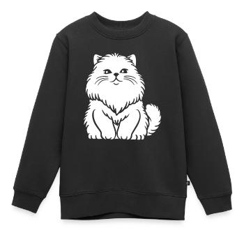 Persian cat - Kids Premium Organic Sweatshirt - black - Front - AI Model Kid Female (0cm)