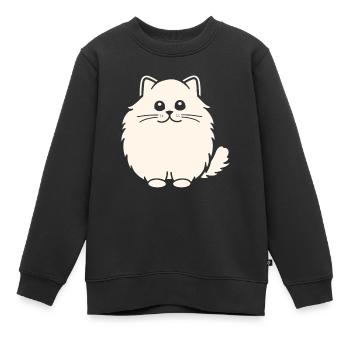 Persian cat - Kids Premium Organic Sweatshirt - black - Front - AI Model Kid Female (0cm)