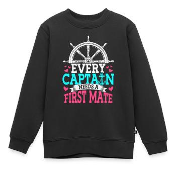 Chaque capitaine a besoin d’un bateau de premier secours - Sweat Premium enfant bio - noir - Devant - AI Model Kid Female (0cm)