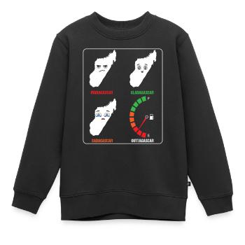 Madagascar Stimmungslevel Glücklich bis Ohne Sprit - Kinder Premium Organic Sweatshirt - Schwarz - Vorne - AI Model Kid Female (0cm)