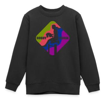 Cheval de loisir - Cheval de loisir - Équitation - Cadeau - Sweat Premium enfant bio - noir - Devant - AI Model Kid Female (0cm)