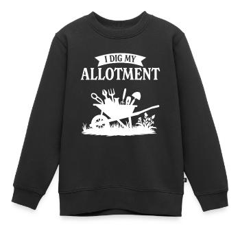 Je creuse mon potager - Sweat Premium enfant bio - noir - Devant - AI Model Kid Female (0cm)