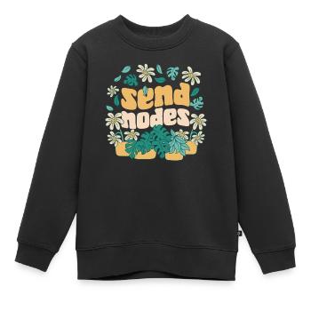 Amateur de plantes jardinage Jeu de mots Envoyer - Sweat Premium enfant bio - noir - Devant - AI Model Kid Female (0cm)