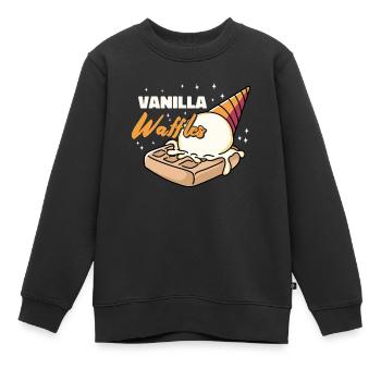 Vanillewaffeln Sirup Frühstückswaffeln - Kinder Premium Organic Sweatshirt - Schwarz - Vorne - AI Model Kid Female (0cm)