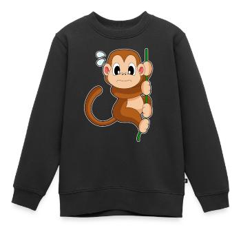 Affe Liane Dschungel - Kinder Premium Organic Sweatshirt - Schwarz - Vorne - AI Model Kid Female (0cm)