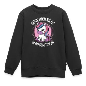 Ne me regarde pas sur ce ton - Sweat Premium enfant bio - noir - Devant - AI Model Kid Female (0cm)