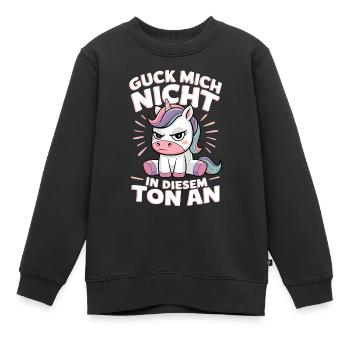 Ne me regarde pas sur ce ton - Sweat Premium enfant bio - noir - Devant - AI Model Kid Female (0cm)