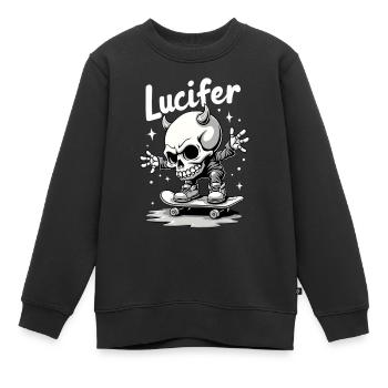 Skater Skeleton Lucifer Devilishly cool on the road - Kids Premium Organic Sweatshirt - black - Front - AI Model Kid Female (0cm)
