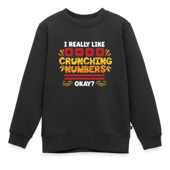 CFO Finanzvorstand I Really Crunching Numbers Okay - Kids Premium Organic Sweatshirt - black - Front - AI Model Kid Female (0cm)