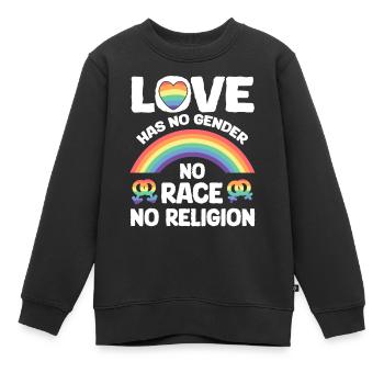 Schönes "Gegen Rassismus" - Kinder Premium Organic Sweatshirt - Schwarz - Vorne - AI Model Kid Female (0cm)