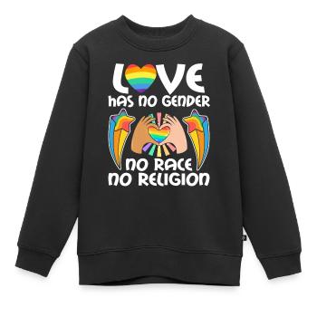 LGBTQIA+ Lesbians, Gays, Equality - Kids Premium Organic Sweatshirt - black - Front - AI Model Kid Female (0cm)