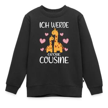 Cousine Ich werde große Cousine Baby Giraffen - Kinder Premium Organic Sweatshirt - Schwarz - Vorne - AI Model Kid Female (0cm)