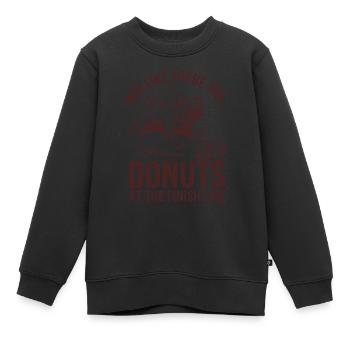 Laufe Wie Ein Marathonläufer Mit Donuts Am Ziel - Kinder Premium Organic Sweatshirt - Schwarz - Vorne - AI Model Kid Female (0cm)