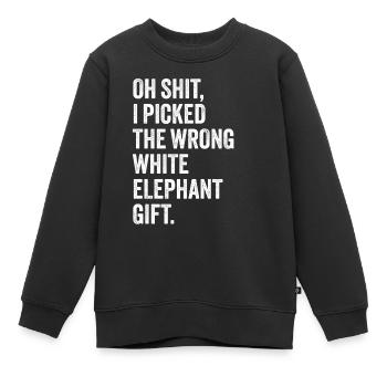wrong white elephant gift haha wie - Kinder Premium Organic Sweatshirt - Schwarz - Vorne - AI Model Kid Female (0cm)