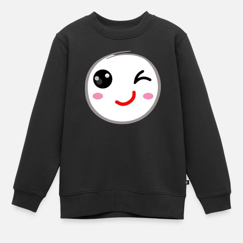 Clin d’œil sourire - Sweat Premium enfant bio - noir