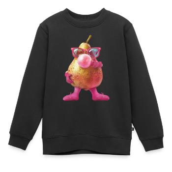 Birne - Kinder Premium Organic Sweatshirt - Schwarz - Vorne - AI Model Kid Female (0cm)