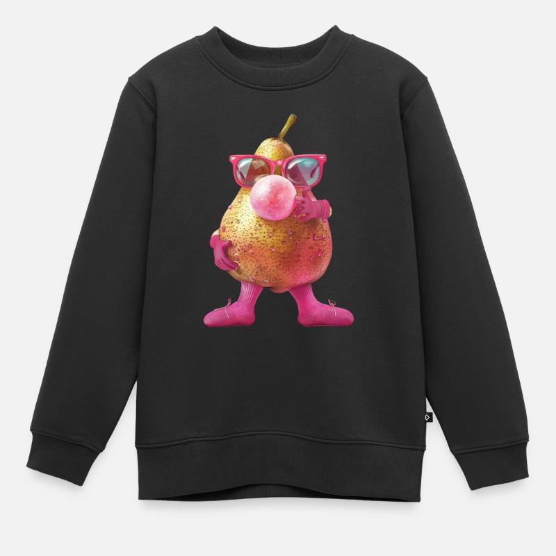 Birne - Kinder Premium Organic Sweatshirt - Schwarz