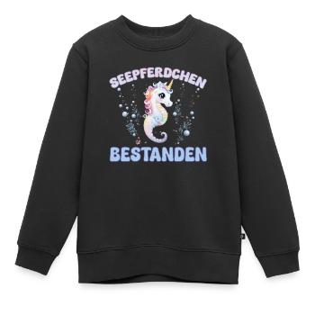 Mädchen Seepferdchen bestanden Kinder - Kinder Premium Organic Sweatshirt - Schwarz - Vorne - AI Model Kid Female (0cm)