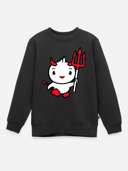 oiseau diable cornes satan trident enfer mal cool - Sweat Premium enfant bio - noir