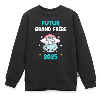 Future Big Brother 2025 Unicorn Pregnancy Announcement - Kids Premium Organic Sweatshirt - black - Front - AI Model Kid Female (0cm)