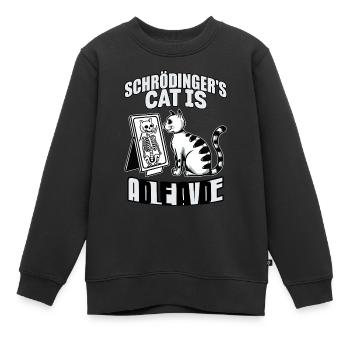 Schrödinger's Cat Dead And Alive - Kinder Premium Organic Sweatshirt - Schwarz - Vorne - AI Model Kid Female (0cm)