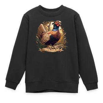 Fasane Fasan - Kinder Premium Organic Sweatshirt - Schwarz - Vorne - AI Model Kid Female (0cm)