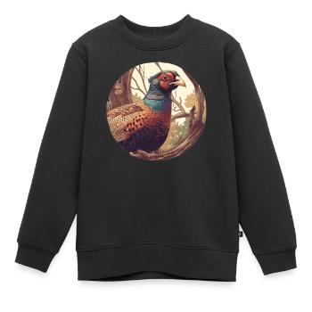 Fasane Fasan - Kinder Premium Organic Sweatshirt - Schwarz - Vorne - AI Model Kid Female (0cm)